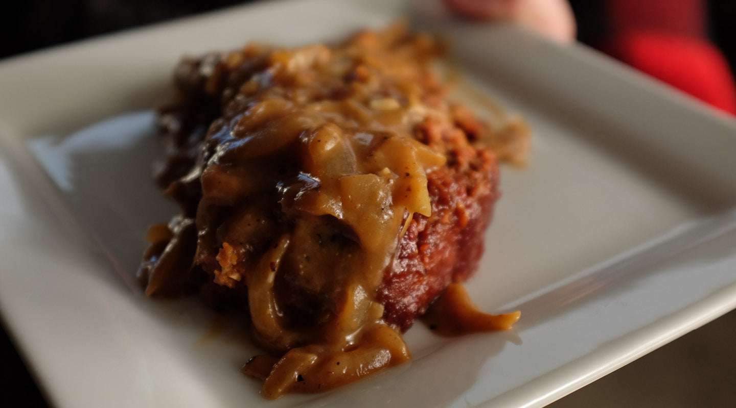 Honey Mustard Meatloaf in Lodge Cast Iron Loaf Pan 