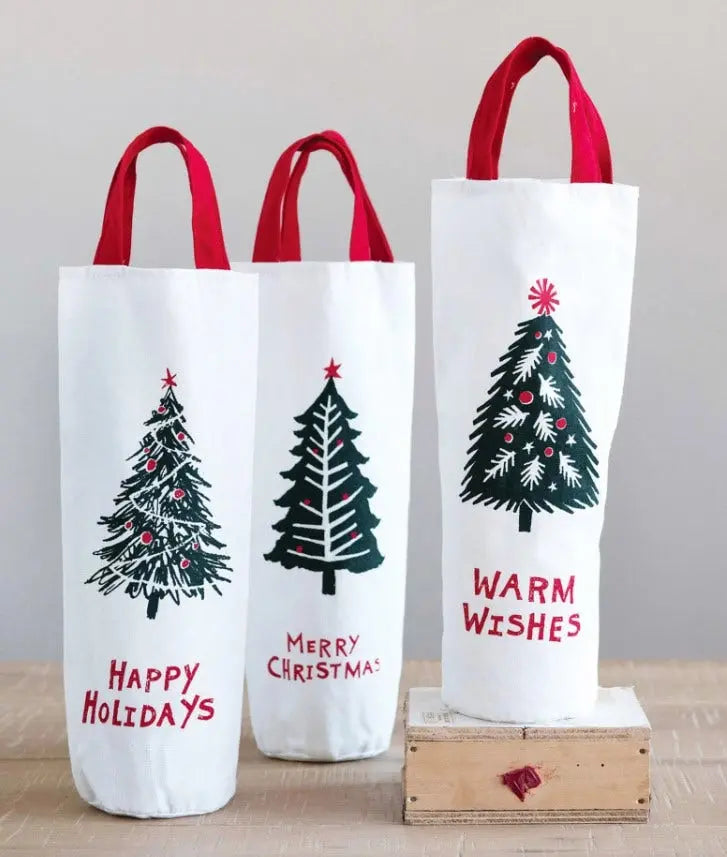 Christmas Tree Fabric Wine Bag