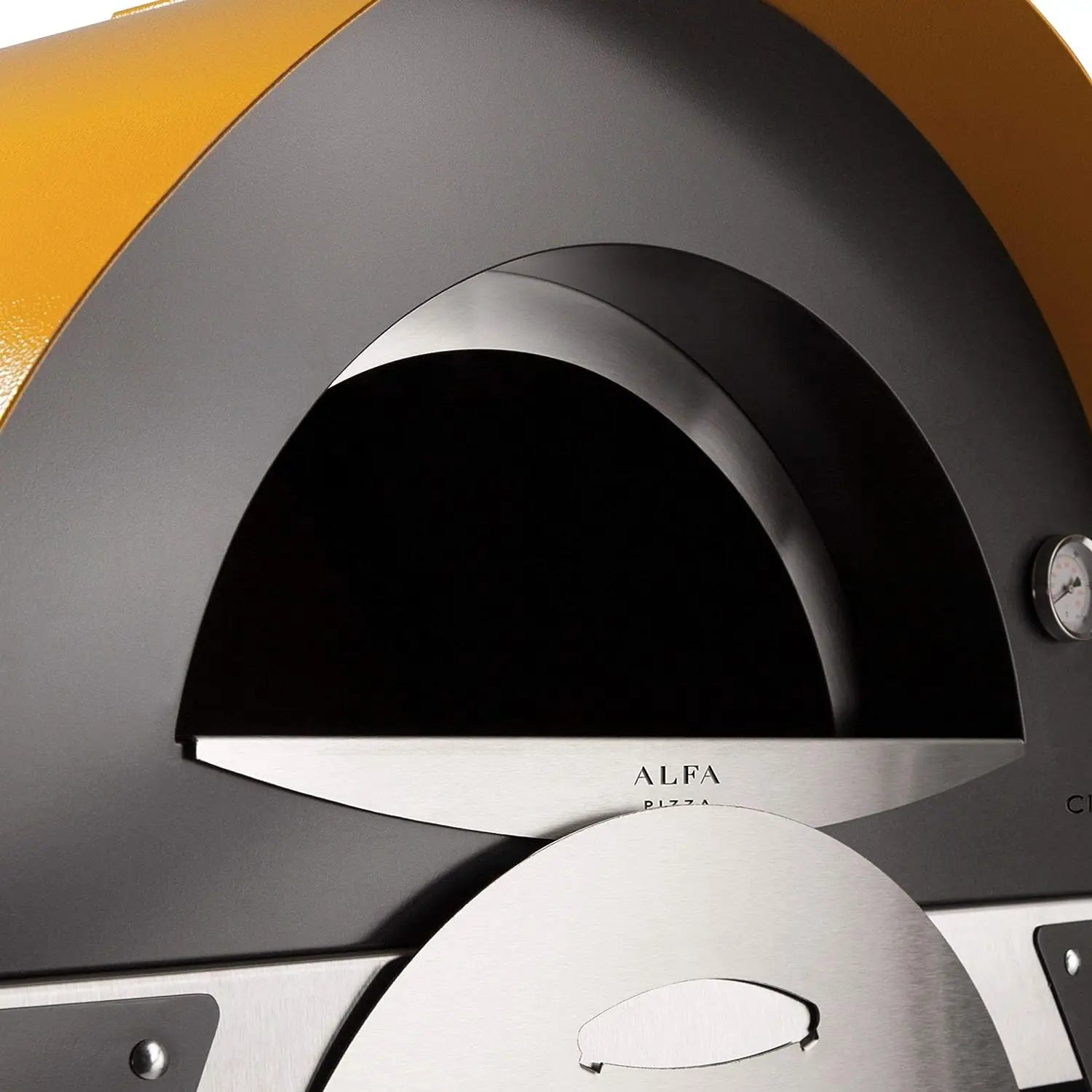 Alfa Ciao Wood Fired Oven in Fire Yellow with Grey Base Pizza Makers & Ovens 12040352