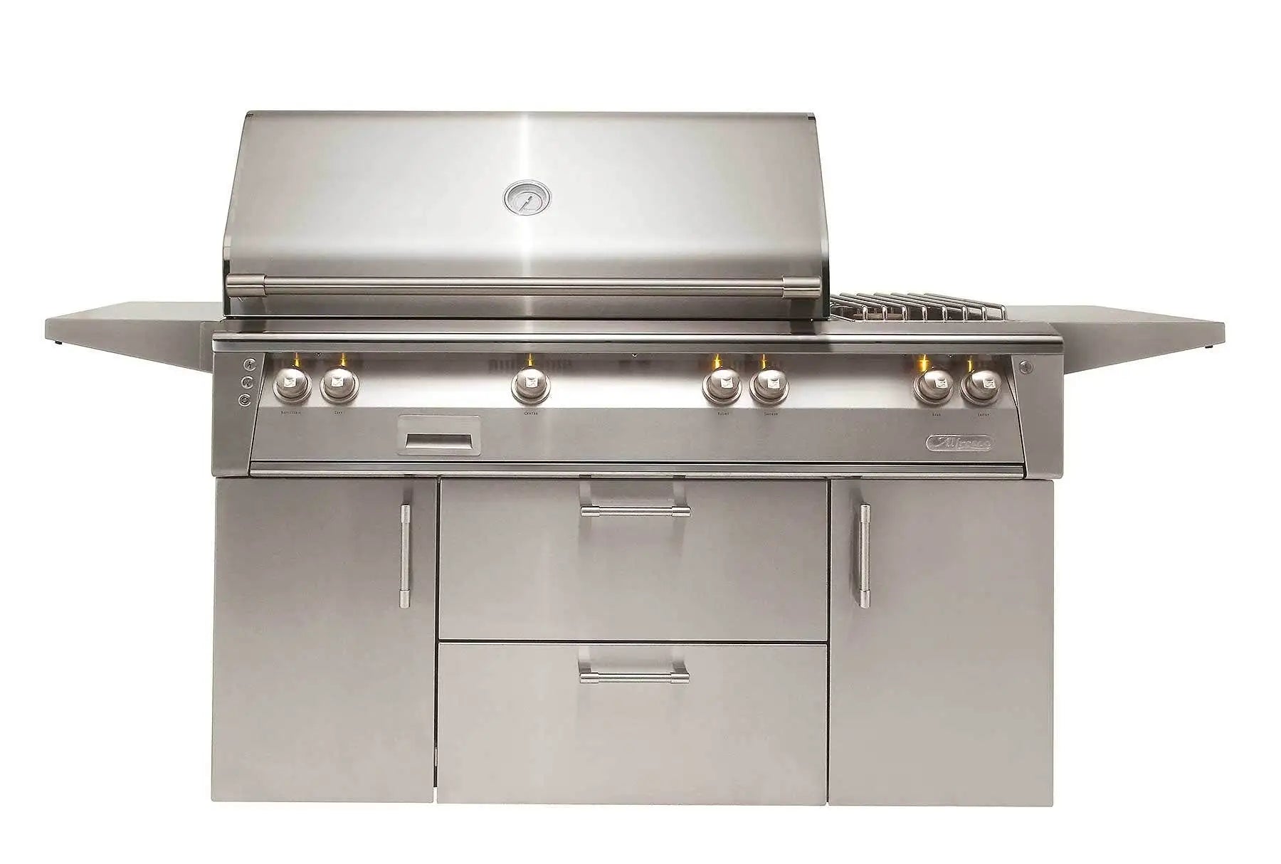 Alfresco ALXE 56" Gas BBQ Grill with Side Burner on Cart Outdoor Grills All Tube Burners / Natural Gas / Deluxe Cart 12024527