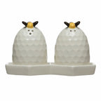 Beehive Salt and Pepper Shakers with Plate