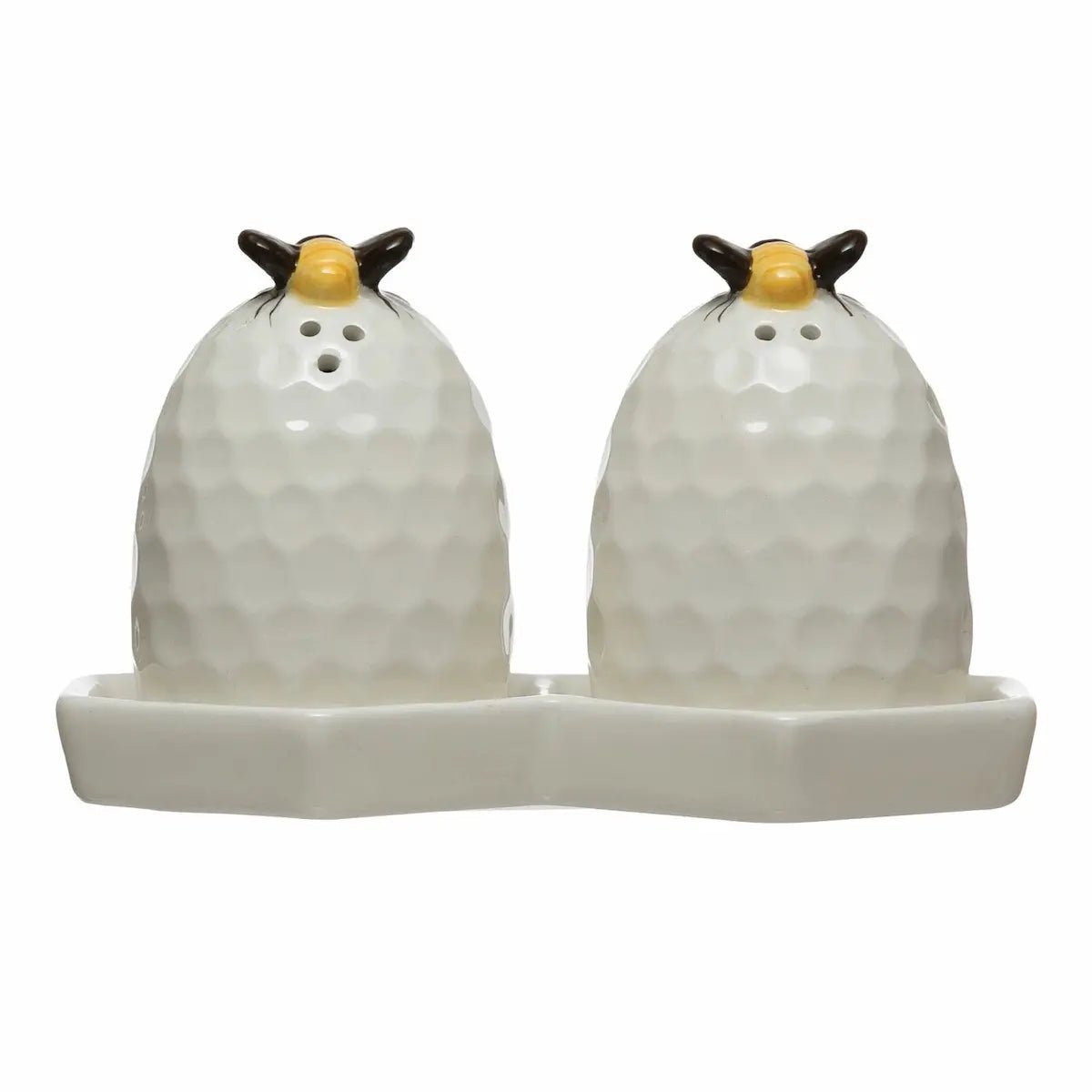 Beehive Salt and Pepper Shakers with Plate Salt & Pepper Shakers 12044602