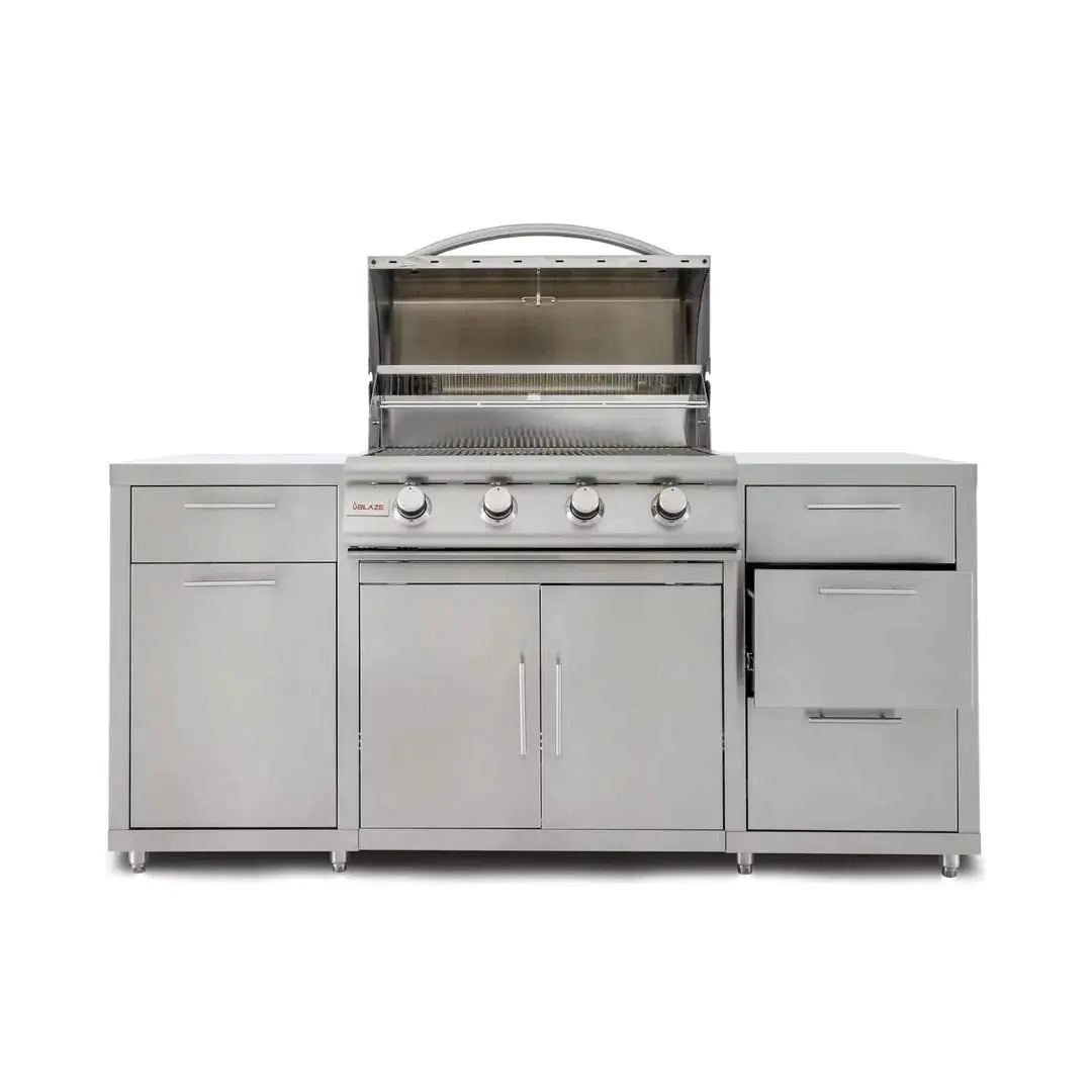 Blaze 6-Foot Stainless Steel BBQ Island with Prelude 4-Burner Gas Grill Head