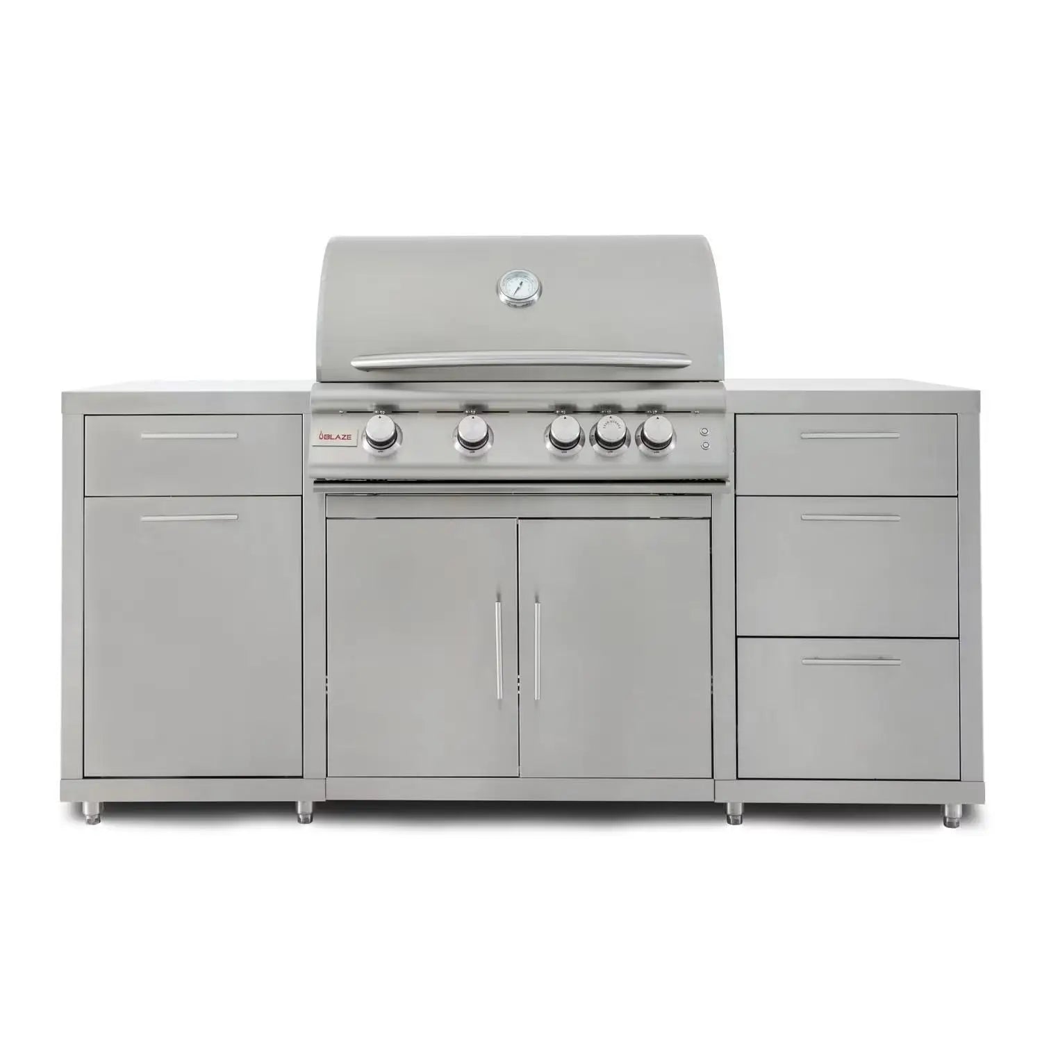 Blaze 6-Foot Stainless Steel BBQ Island with Premium LTE 4-Burner Grill Head