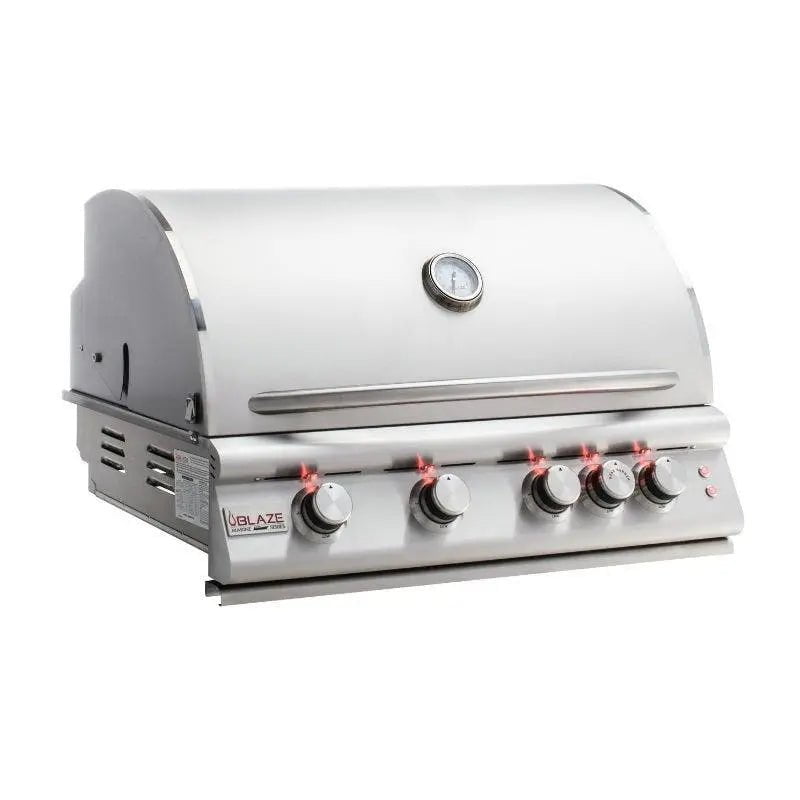 Blaze Grills Marine Grade Premium LTE 32” 4-Burner Gas BBQ Grill with Rear Burner and Built-In Lights Outdoor Grills Liquid Propane 12038129