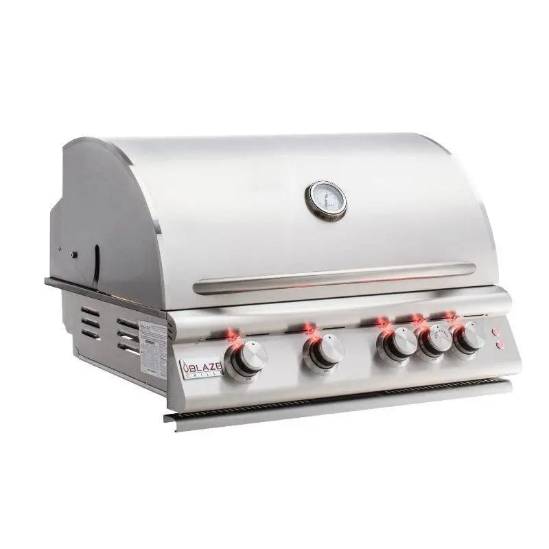 Blaze Grills Premium LTE 32” 4-Burner Gas Grill with Rear Burner and Built-In Lights Outdoor Grills Liquid Propane 12038121