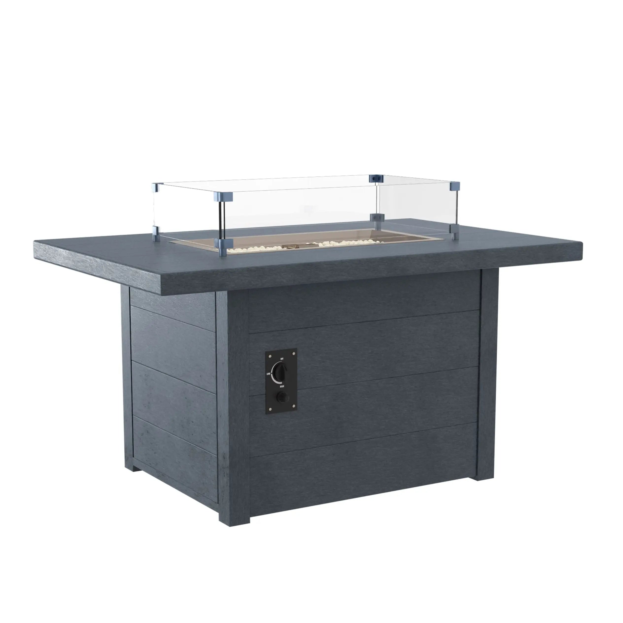 C.R. Plastic Products Rectangular Fire Table in Slate Grey Outdoor Tables 12043725