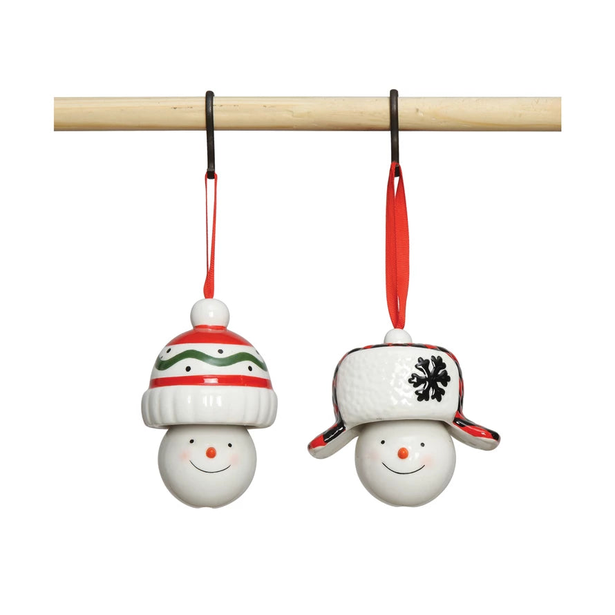 Ceramic Snowman Dangle Ornament