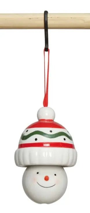 Ceramic Snowman Dangle Ornament Holiday Ornaments