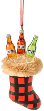 Christmas Stocking with Beer Ornament Holiday Ornaments 12038565