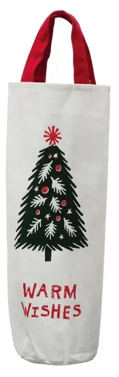 Christmas Tree Fabric Wine Bag Wine Carrier Bags Warm Wishes 12039941