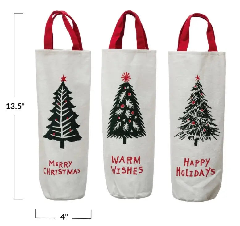 Christmas Tree Fabric Wine Bag Wine Carrier Bags