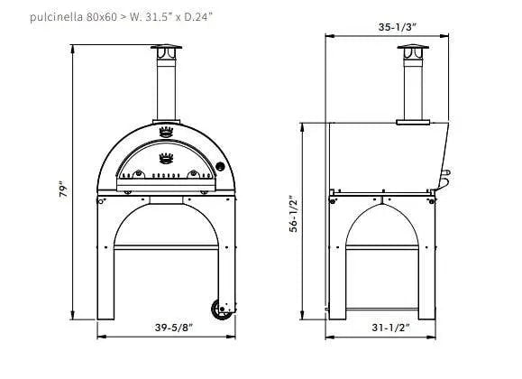 Clementi Pulcinella 80x60 Pizza Oven on Stand Pizza Makers & Ovens