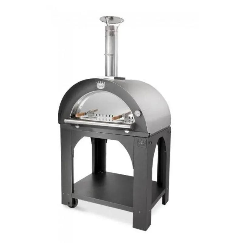 Clementi Pulcinella 80x60 Pizza Oven on Stand Pizza Makers & Ovens Steel Gray 12038673