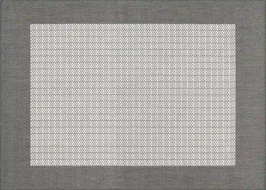 Couristan 8x10 Recife Checkered Field in Grey & White Outdoor Rug 12025815