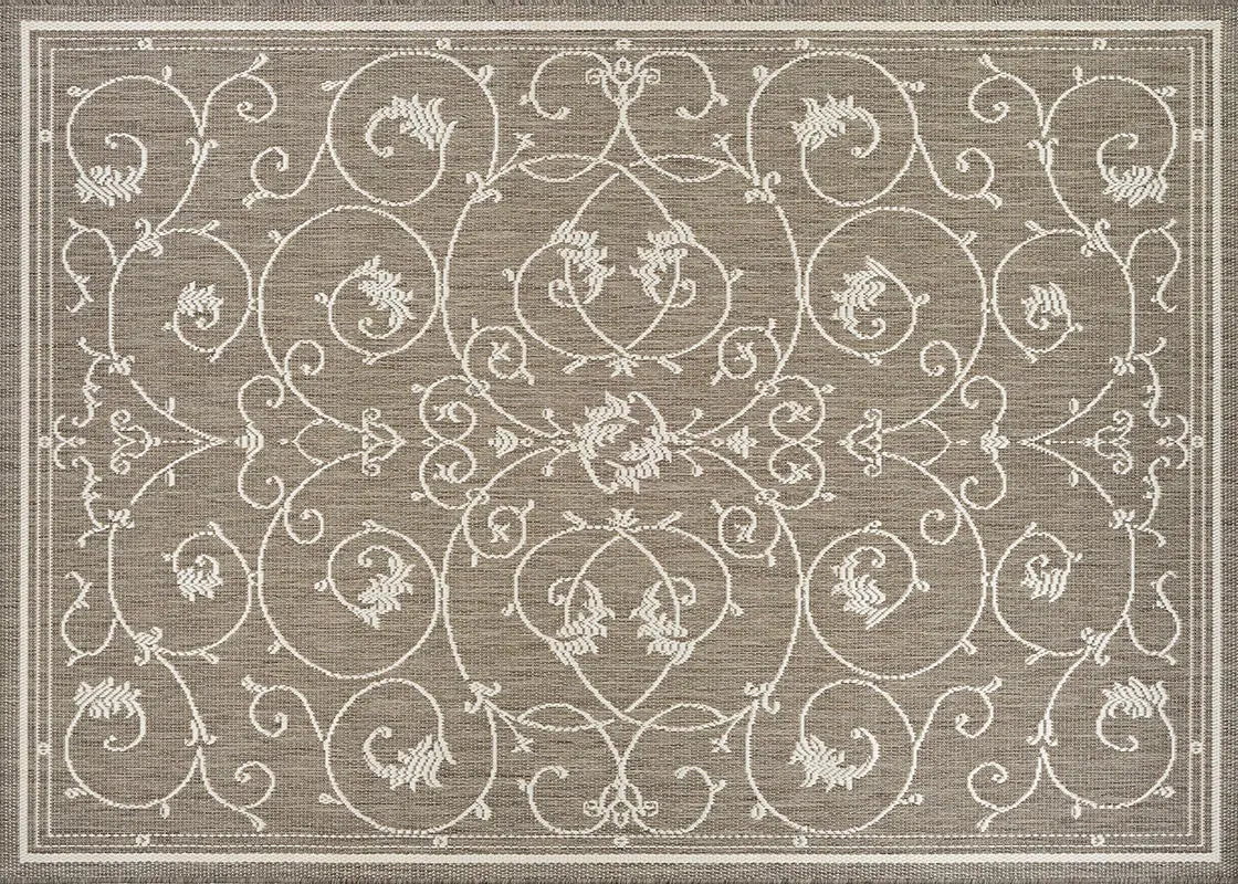 Couristan 8x10 Recife Veranda in Champagne & Taupe Outdoor Rug Rugs 12025816