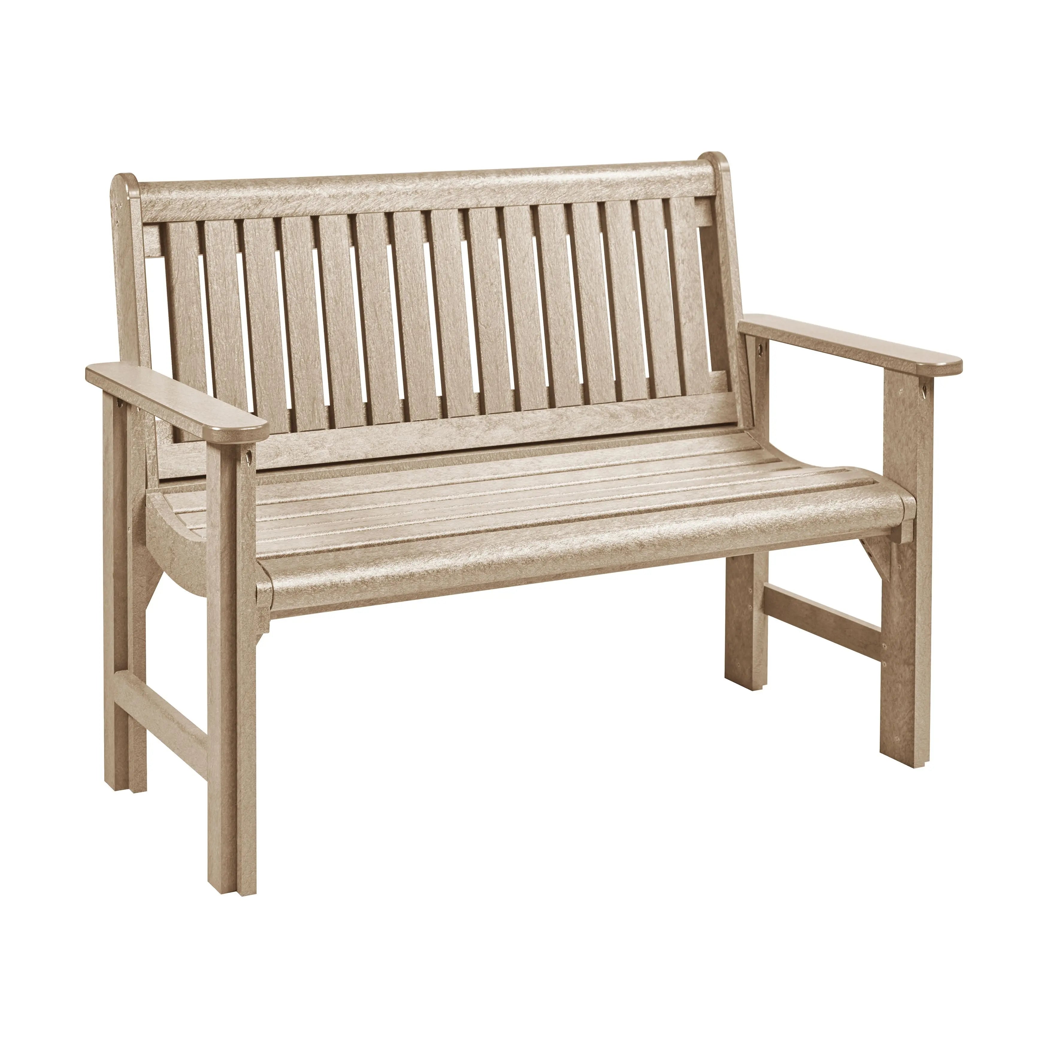 CR Plastic 4' Garden Bench Outdoor Benches Beige 12041308