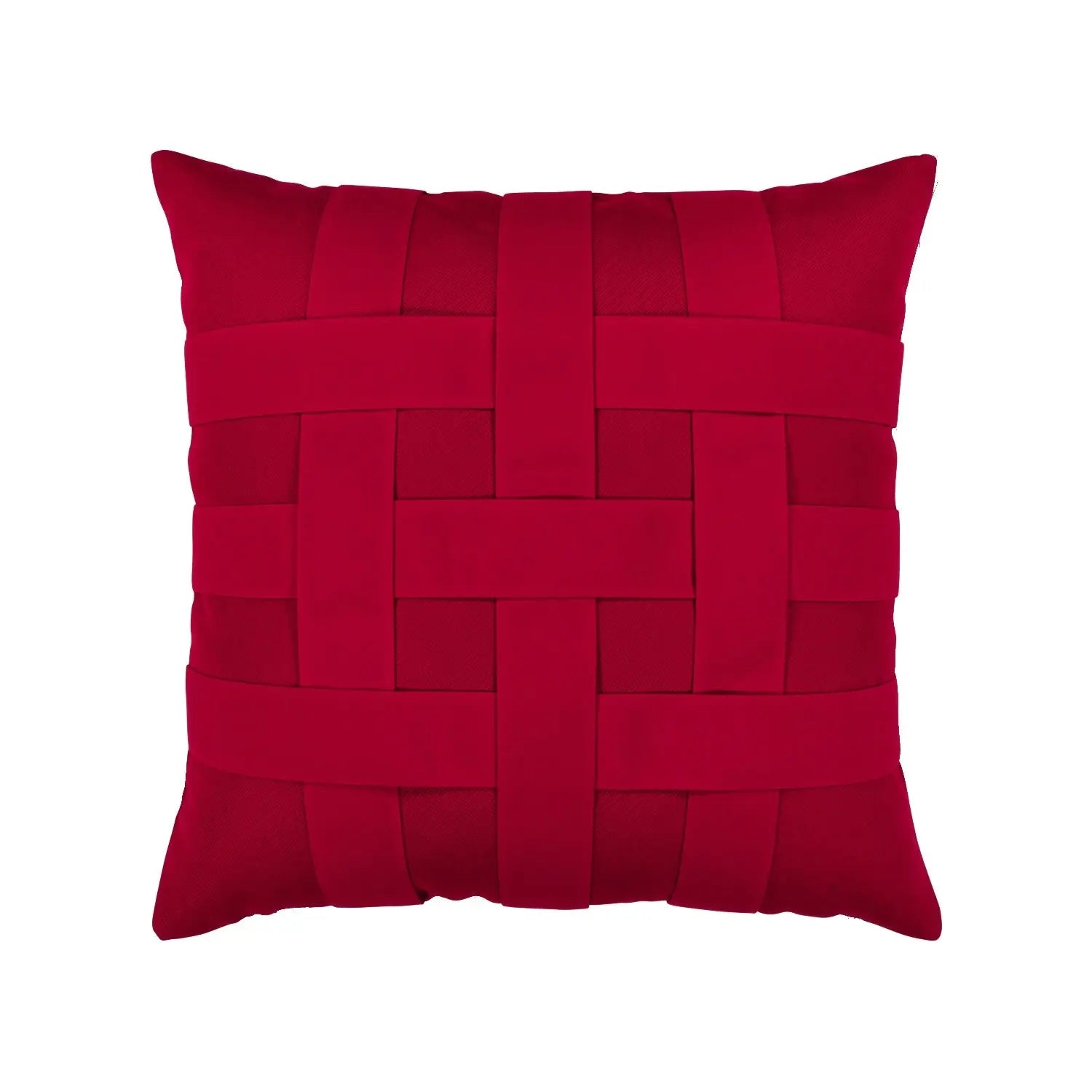 Elaine Smith Basketweave Rouge 20" Square Pillow Throw Pillows 12041443