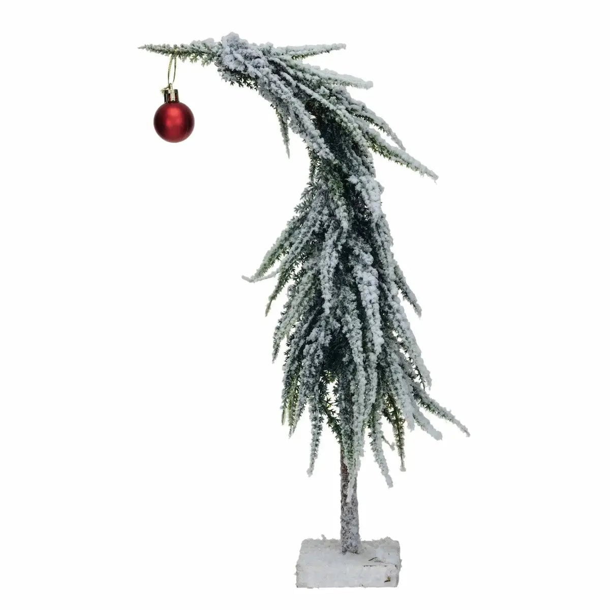 Faux Evergreen Trees with Red Ornament Seasonal & Holiday Decorations