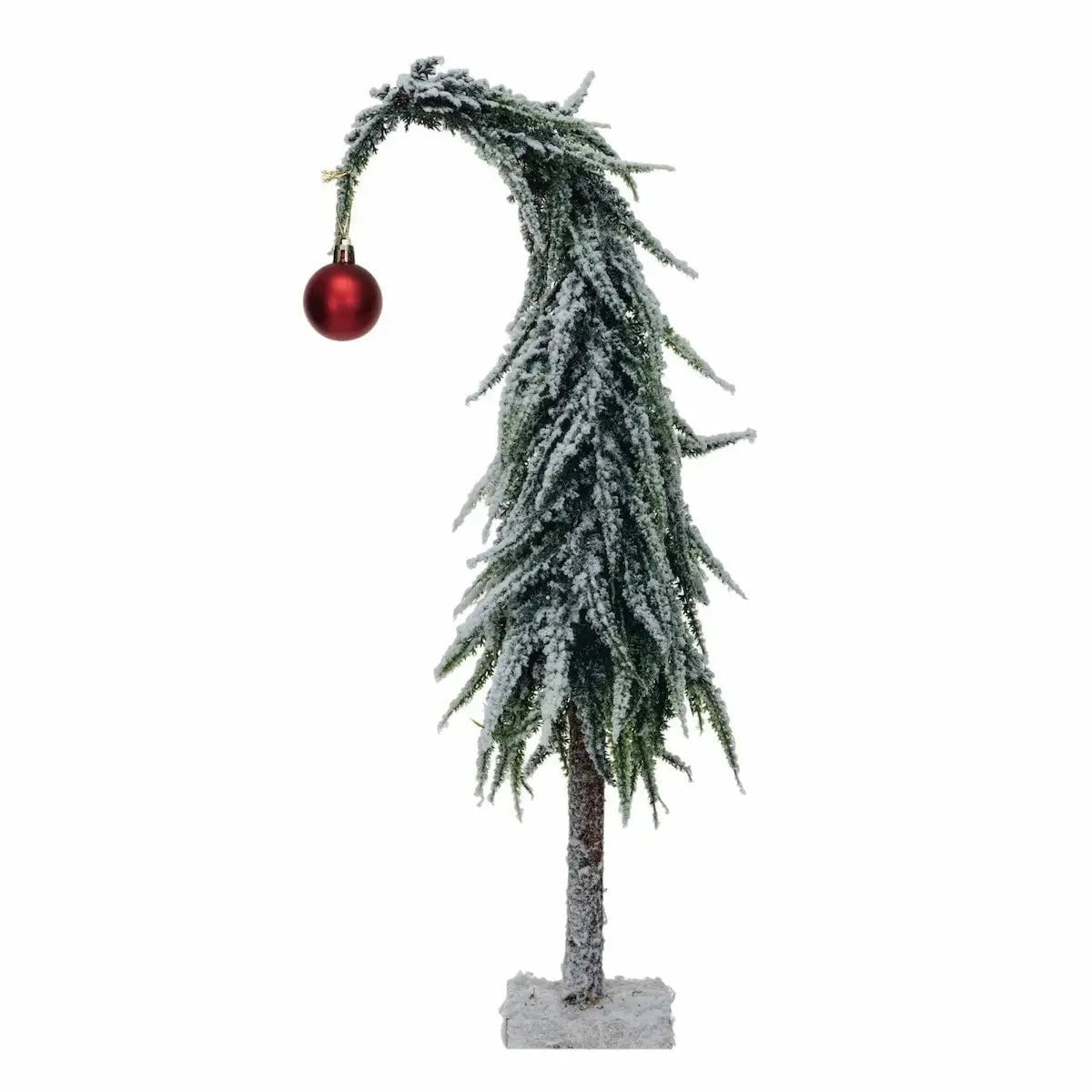 Faux Evergreen Trees with Red Ornament Seasonal & Holiday Decorations