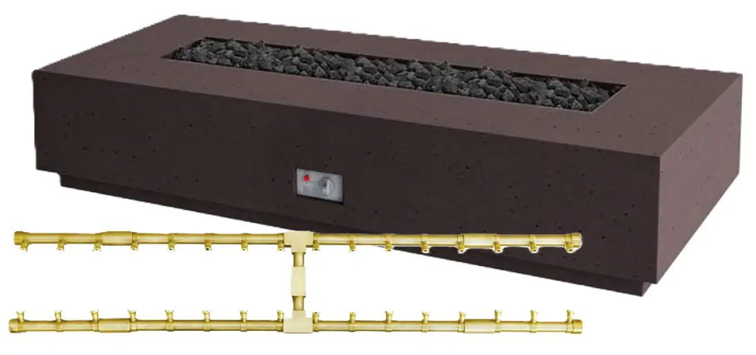 FireGear Sanctuary 1 Rectangular 76" Fire Table in Chocolate Brown Fire Pits Pro Series Burner / Natural Gas / Match Throw (MT) 12045576