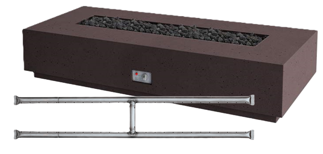 FireGear Sanctuary 1 Rectangular 76" Fire Table in Chocolate Brown Fire Pits Stainless Steel Burner / Natural Gas / Match Throw (MT) 12045577