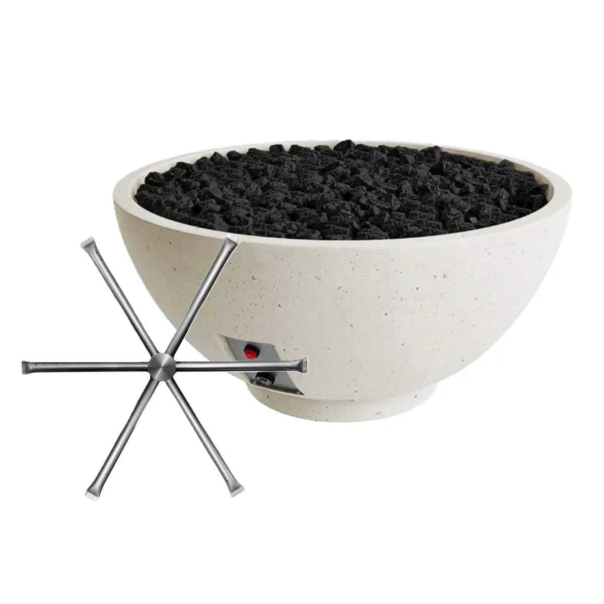 FireGear Sanctuary 2 Round 39" Fire Table in Arctic White Fire Pits Stainless Steel Burner / Natural Gas / Match Throw (MT) 12045247