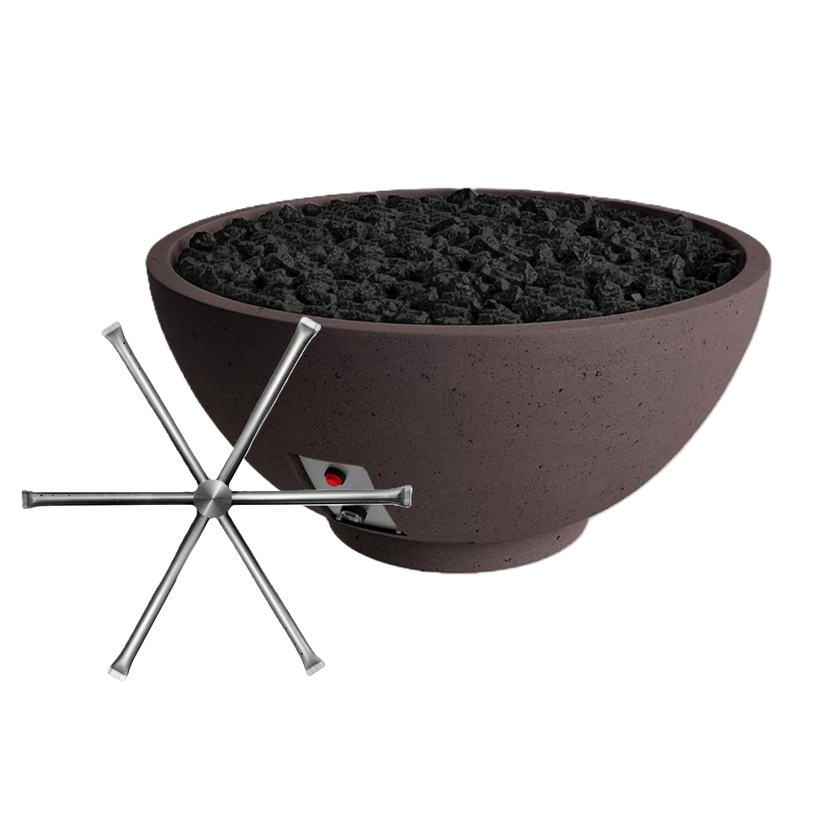 FireGear Sanctuary 2 Round 39" Fire Table in Chocolate Brown Fire Pits Stainless Steel Burner / Natural Gas / Match Throw (MT) 12045661