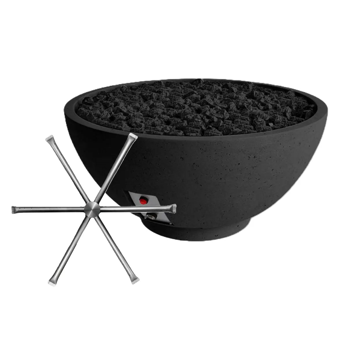 FireGear Sanctuary 2 Round 39" Fire Table in Raven Black Fire Pits Stainless Steel Burner / Natural Gas / Match Throw (MT) 12045648