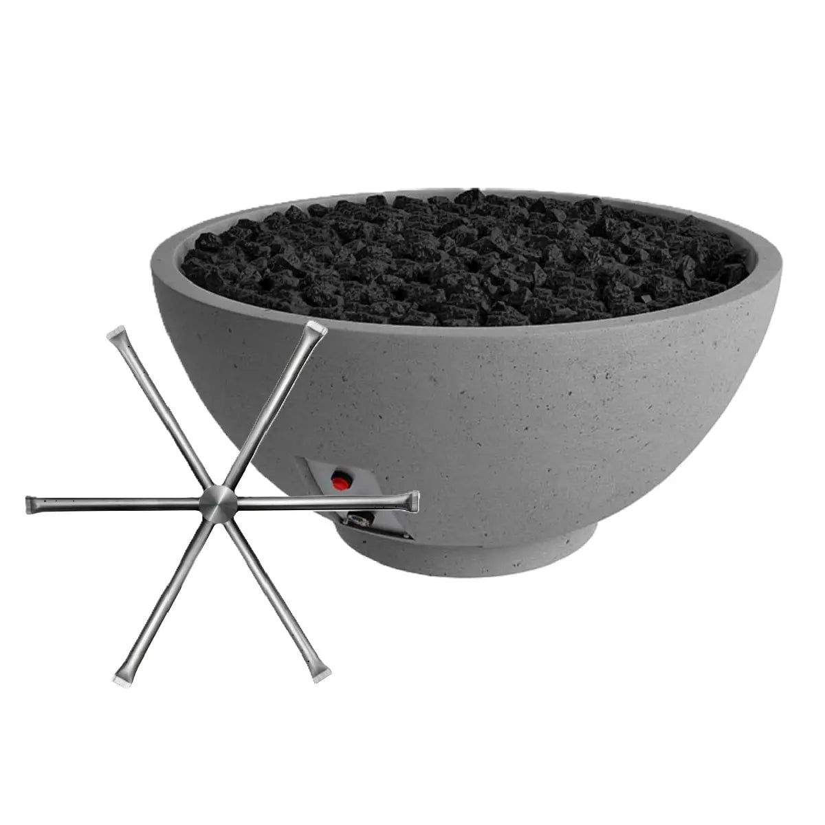 FireGear Sanctuary 2 Round 39" Fire Table in Slate Grey Fire Pits Stainless Steel Burner / Natural Gas / Match Throw (MT) 12045611