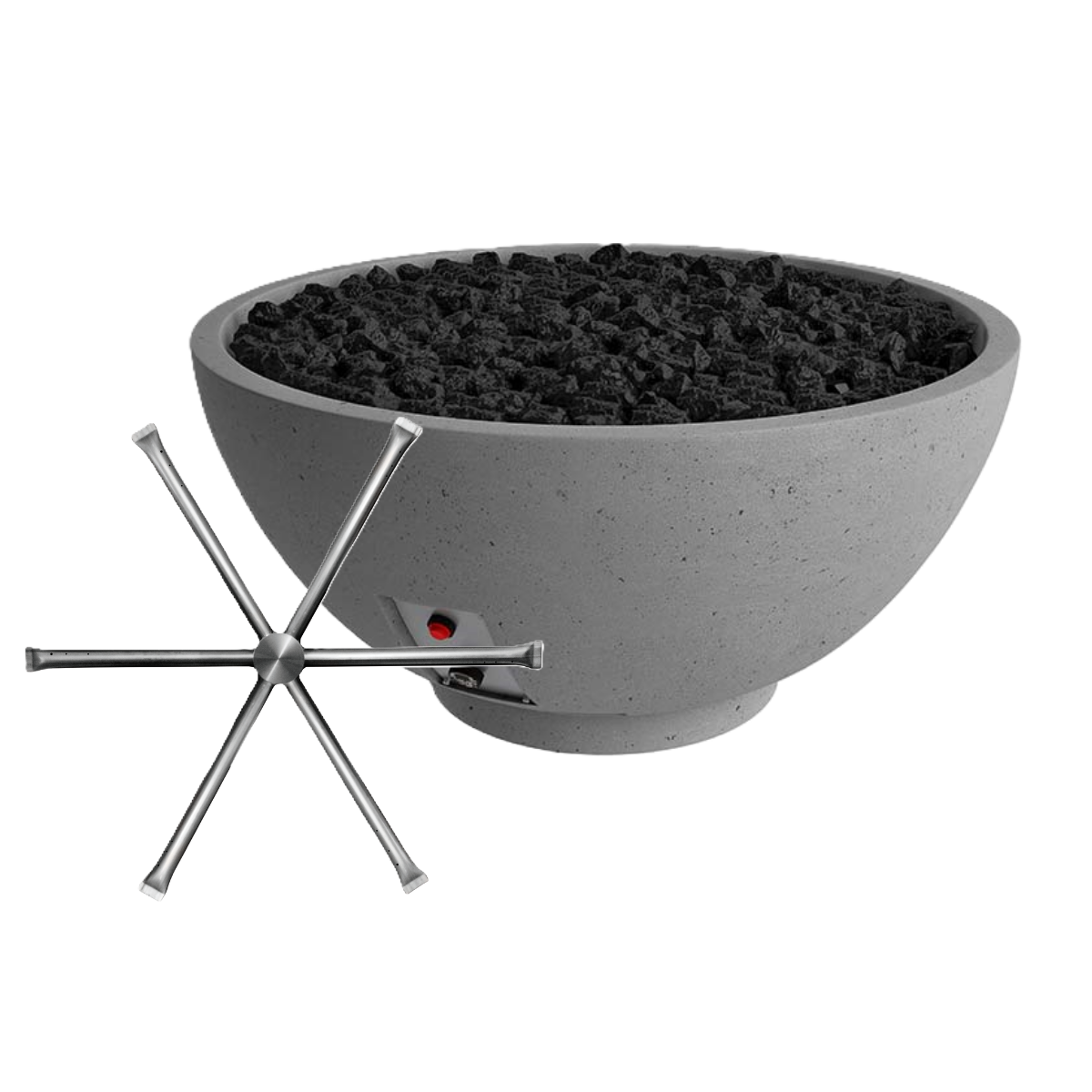 FireGear Sanctuary 3 Round 30" Fire Table in Slate Grey Fire Pits Stainless Steel Burner / Natural Gas / Match Throw (MT) 12045674