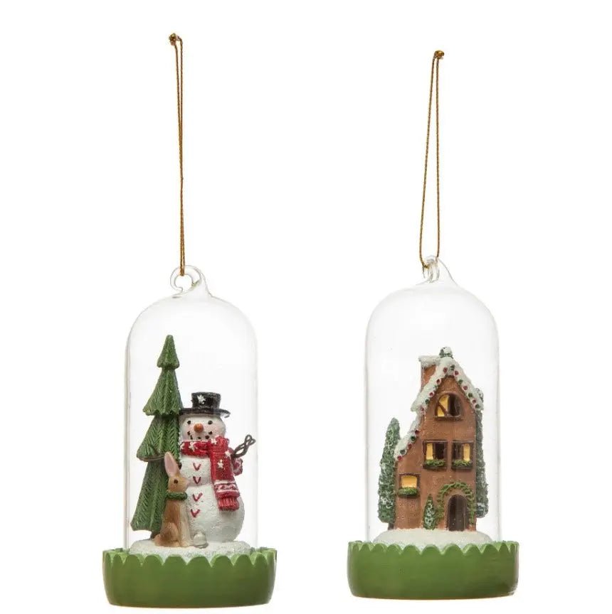 Glass Cloche Ornament with LED Light Holiday Ornaments