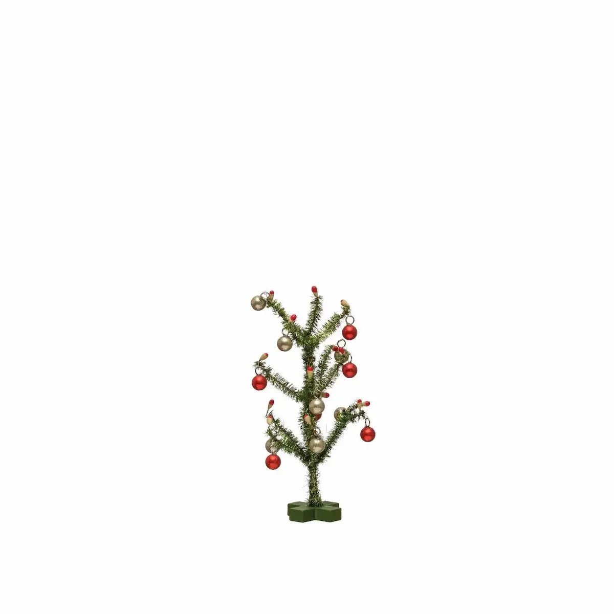 Green Tinsel Tress with Red & Silver Ornaments Seasonal & Holiday Decorations Small 12044789