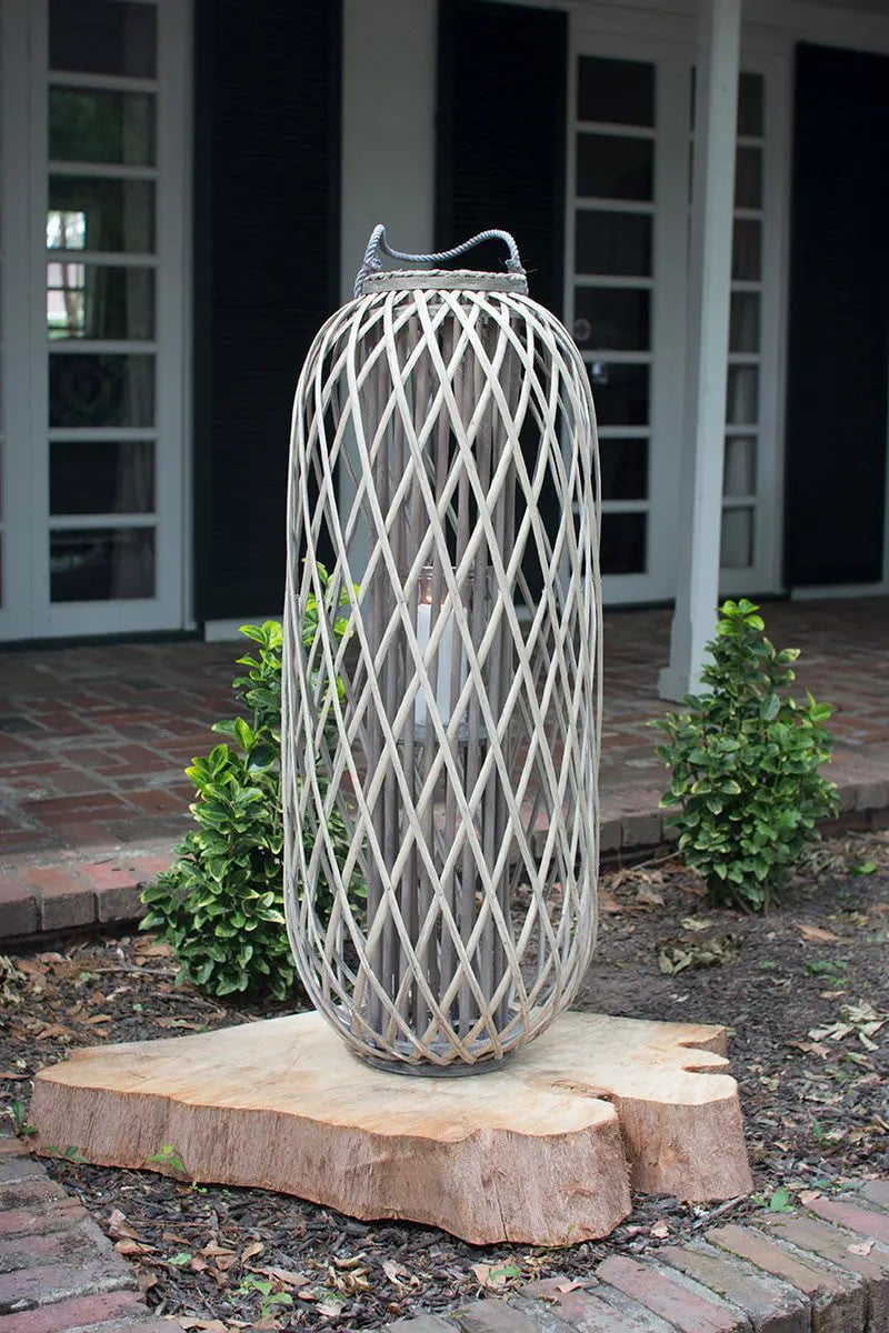 Grey Willow Lanterns with Glass Decor XLarge 12043406