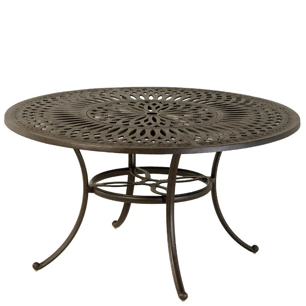 Hanamint Mayfair 54" Round Dining Table with Inlaid Lazy Susan Outdoor Tables 12025999