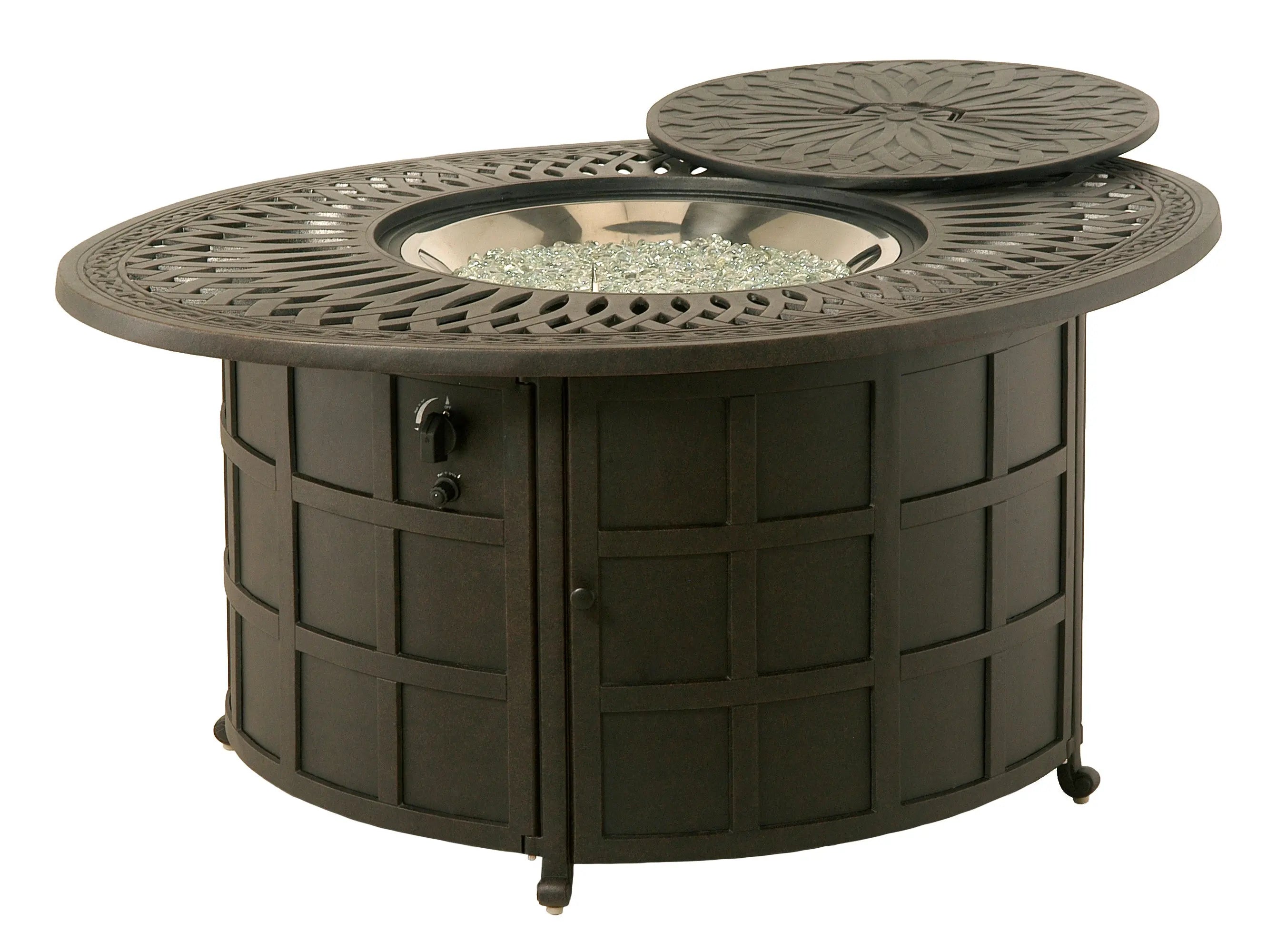 Hanamint Mayfair Oval Enclosed Gas Fire Pit Table Fireplaces 12039141