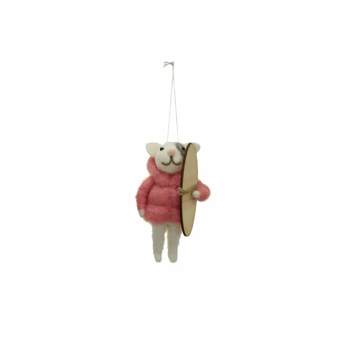 Handmade Wool Felt Animals in Winter Coat Ornaments Holiday Ornaments Style 2 12044761