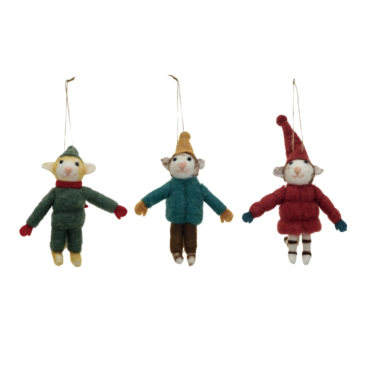 Handmade Wool Felt Cat Ornaments