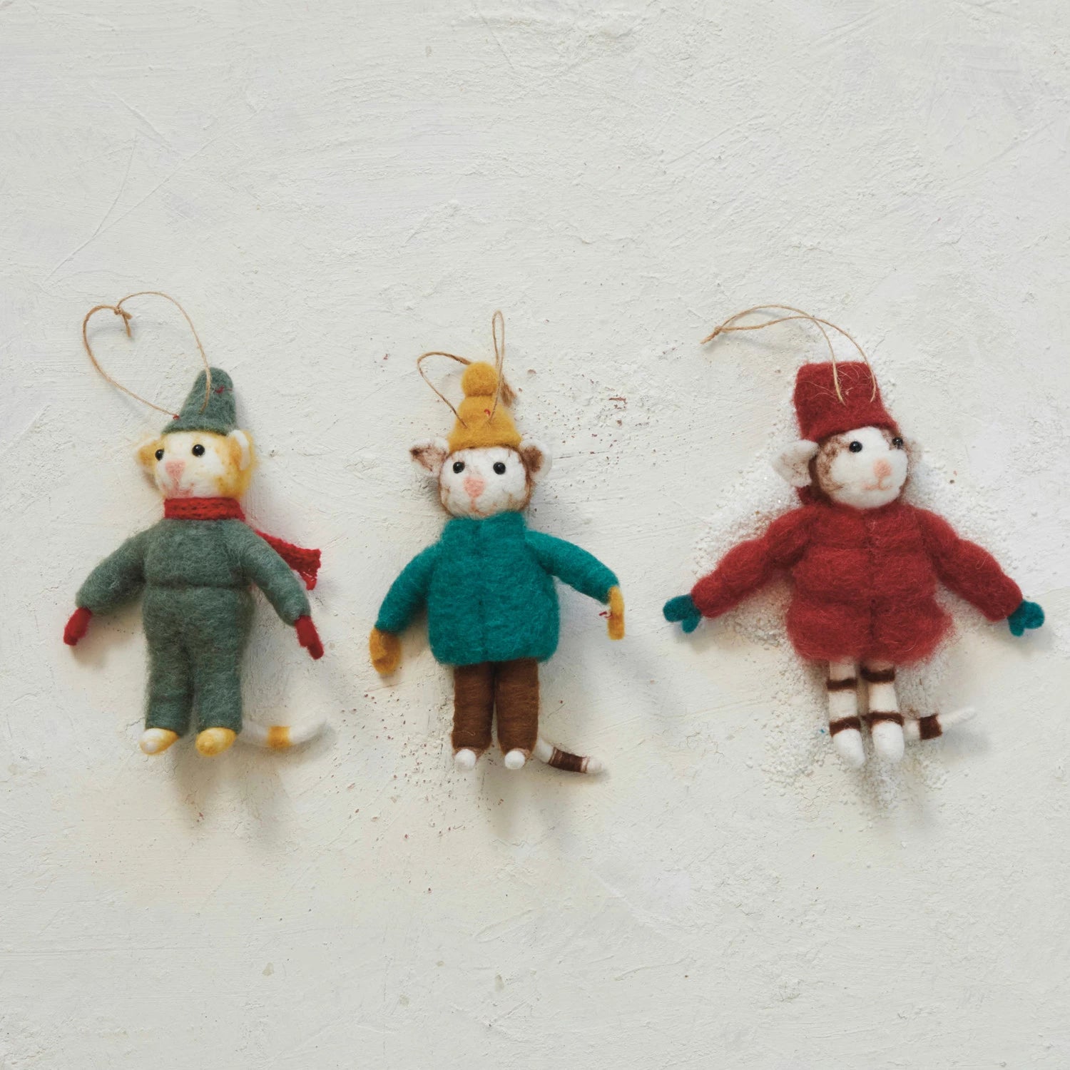 Handmade Wool Felt Cat Ornaments