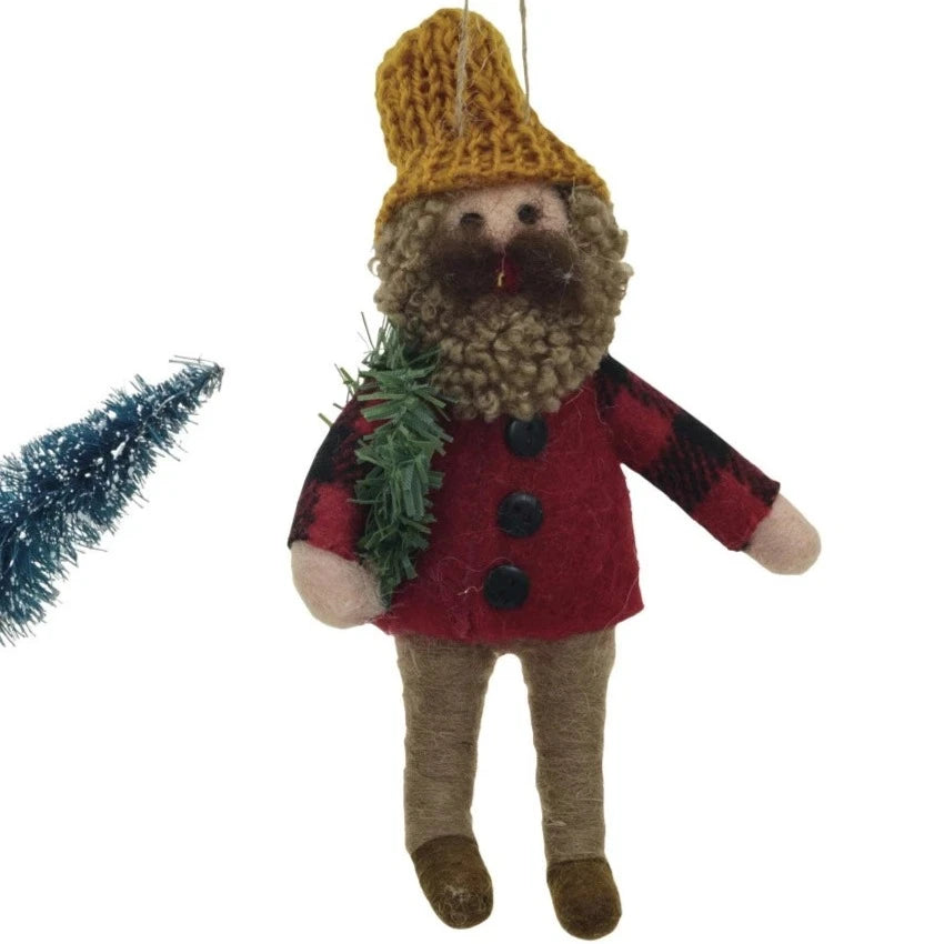 Handmade Wool Felt Lumberjack Ornaments Style 2 12044698