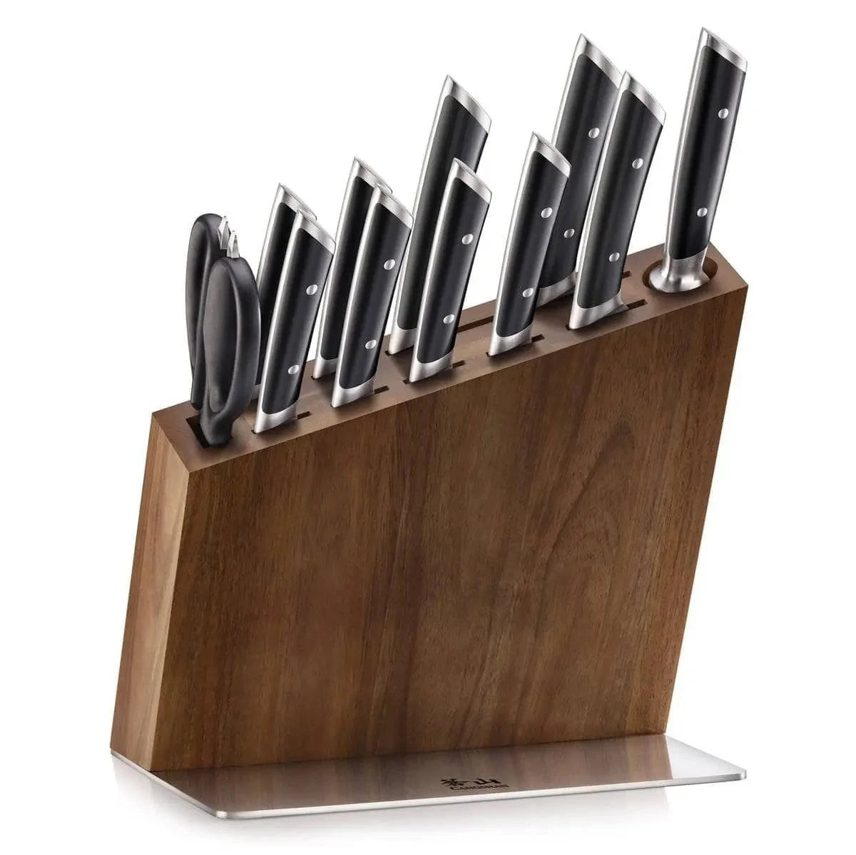 HELENA Series 12-Piece Knife Block Set, Forged German Steel, HUA Acacia Block Kitchen Knives 12047174