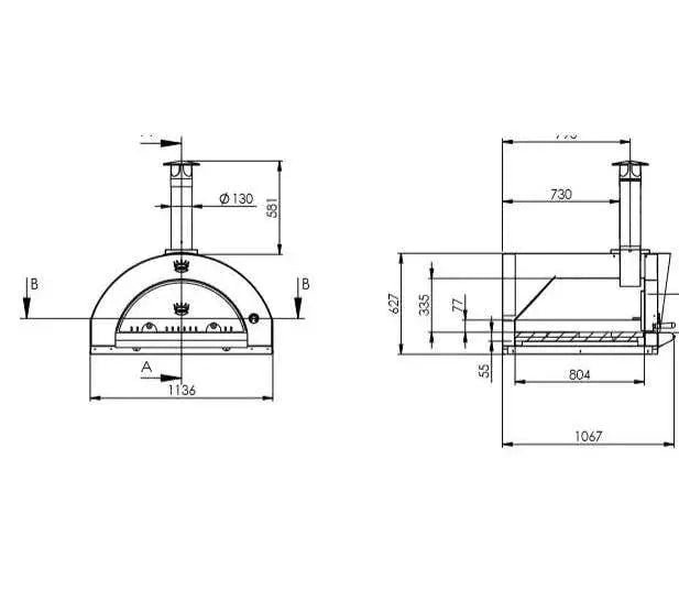 In Store Special Clementi Maxi 100x80, Pizza Oven, Gray, open box Pizza Makers & Ovens Steel Gray