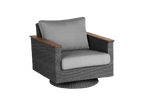 Jensen Outdoor Swivel Lounge Chair in Gray Weave with Bodhi Char Fabric 12038901