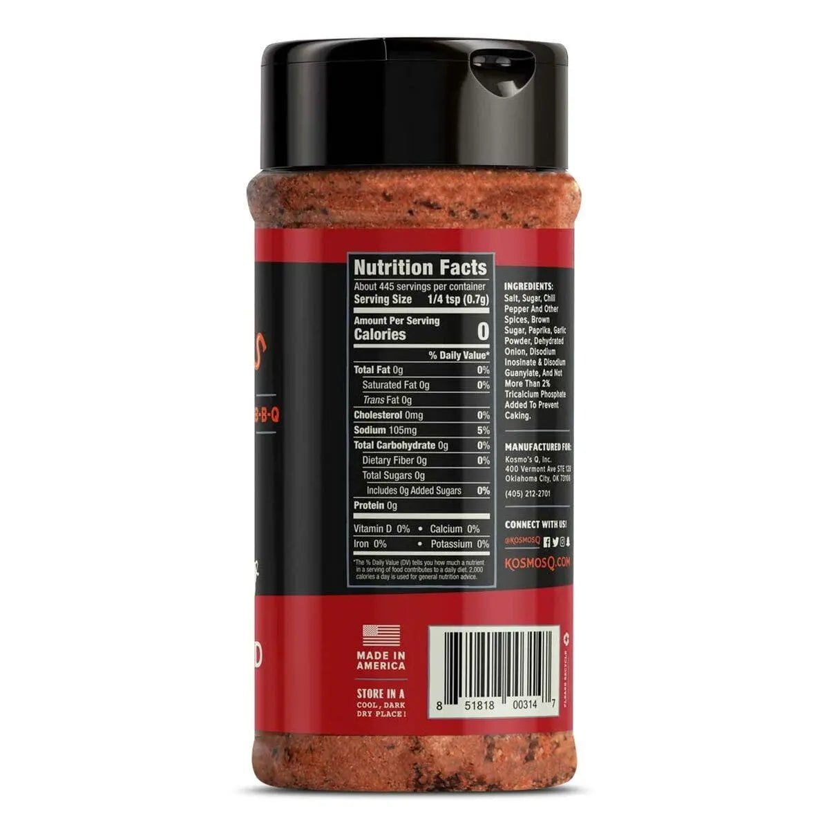 Kosmos Hot Dirty Bird Rub, 11oz Seasonings & Spices 12031419