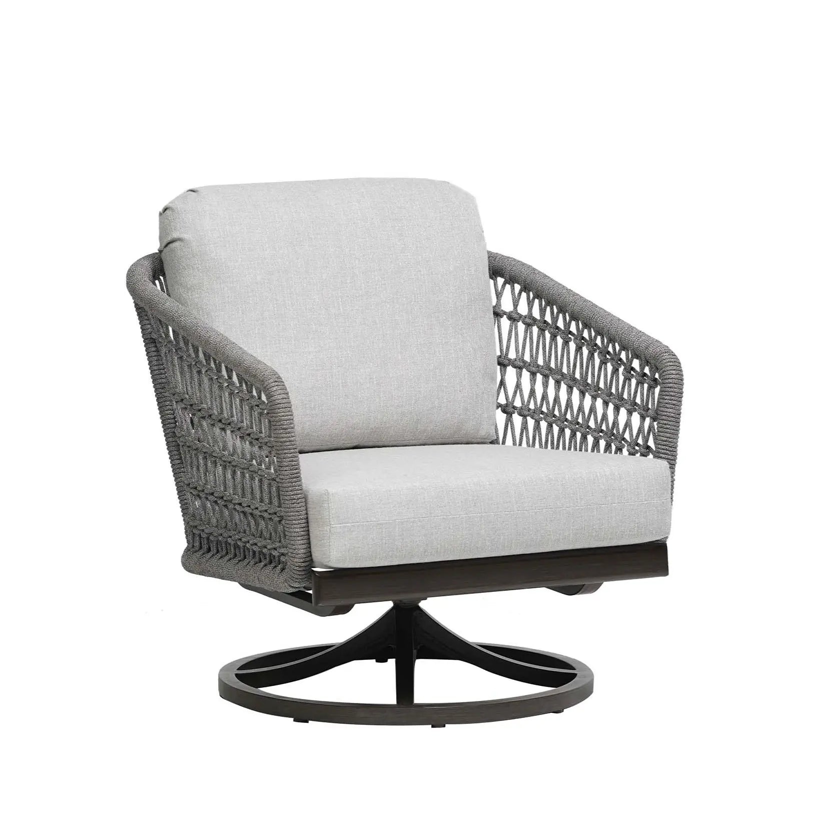 LOCAL DEAL | Ratana Poinciana Swivel Rocking Lounge Chair with Cast Silver Cushions Outdoor Seating 12041236