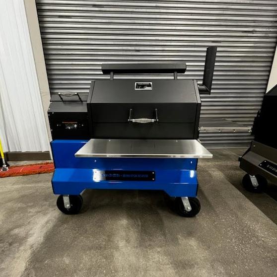 Local Special, Factory Scratch & Dent Yoder Smokers YS640s Pellet Grill on Competition Cart, Blue Outdoor Grills Blue 101106