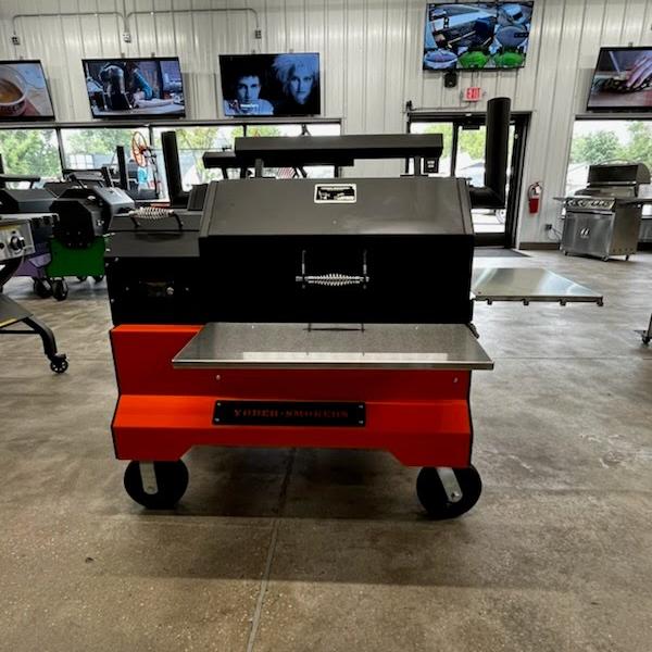 Local Special, Scratch & Dent Yoder Smokers YS640s Pellet Grill on Competition Cart, Orange Outdoor Grills Orange