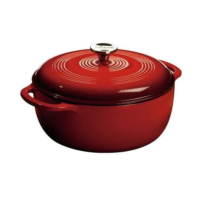 Lodge 6-Quart Enameled Cast Iron Dutch Oven Dutch Ovens Red 12024577