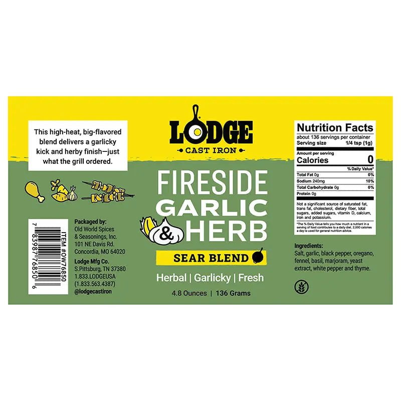 Lodge Fireside Garlic & Herb Sear Blend Seasoning Seasonings & Spices 12044291