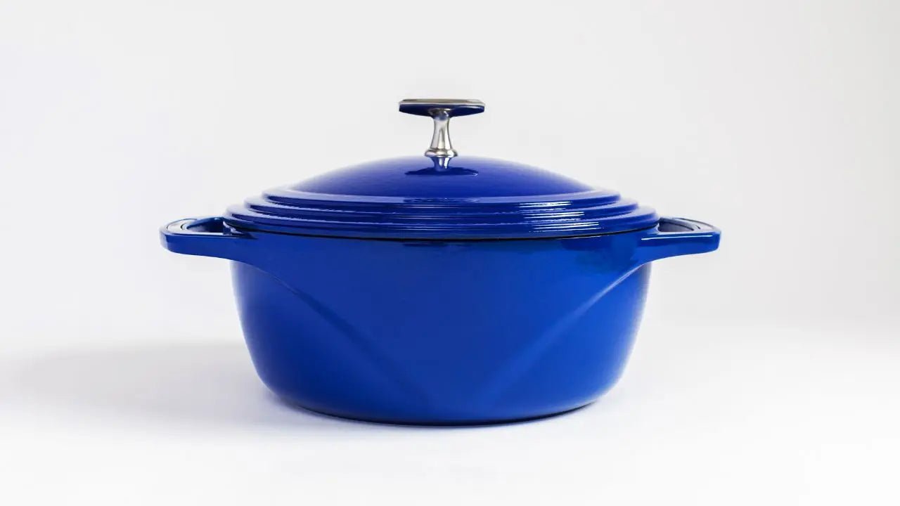 Lodge USA Enamel Dutch Oven, 6 Quart Dutch Ovens Smooth Sailing Blue 12043455